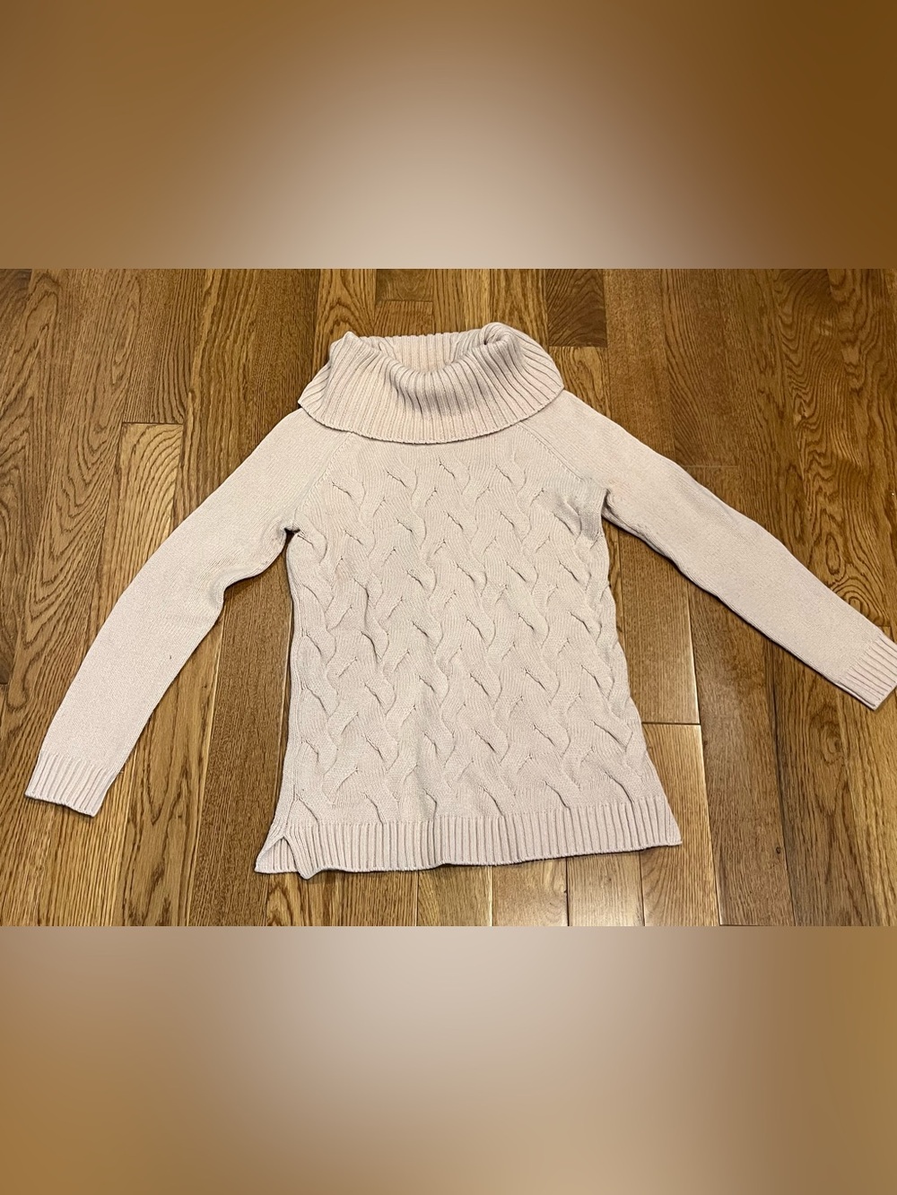 Calvin Klein Cable Knit Cowl Neck Sweater - Light Pink
